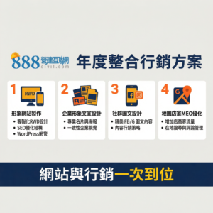 【888精選建材館】SALE003A【企業行銷整合方案A一年】網站與行銷一次到位| 網站製作|活動企劃與文宣|曝光宣傳| 送888營建互聯網廣告折扣券 | 送名片牆刊登
